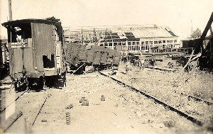 Estación ferroviaria bombardeada