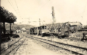 Estación ferroviaria bombardeada