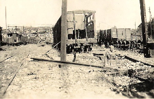 Estación ferroviaria bombardeada