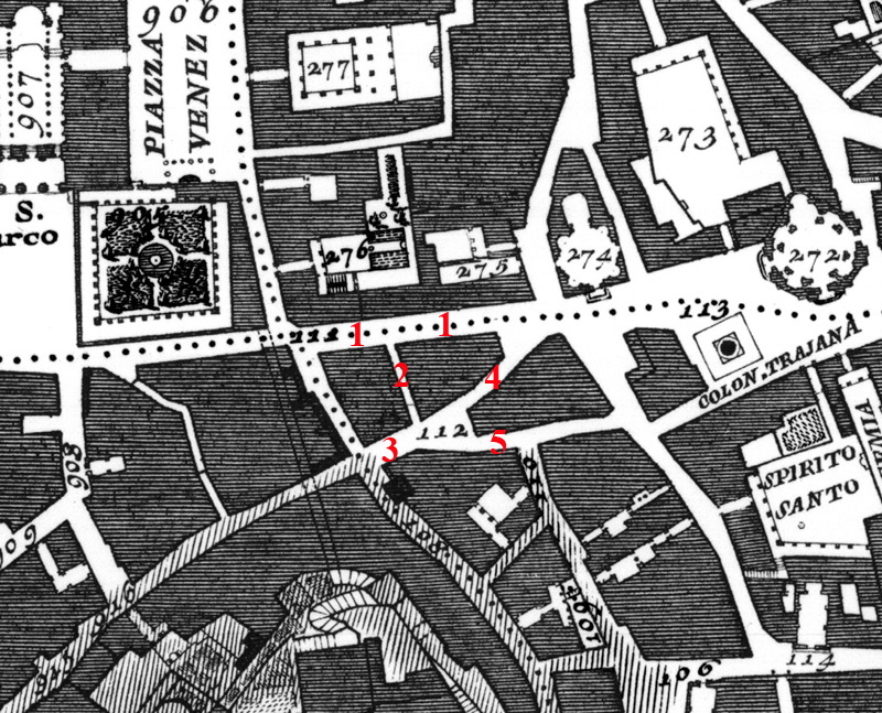 Piazza e via Macel de' Corvi - Campitelli - Nolli 1748