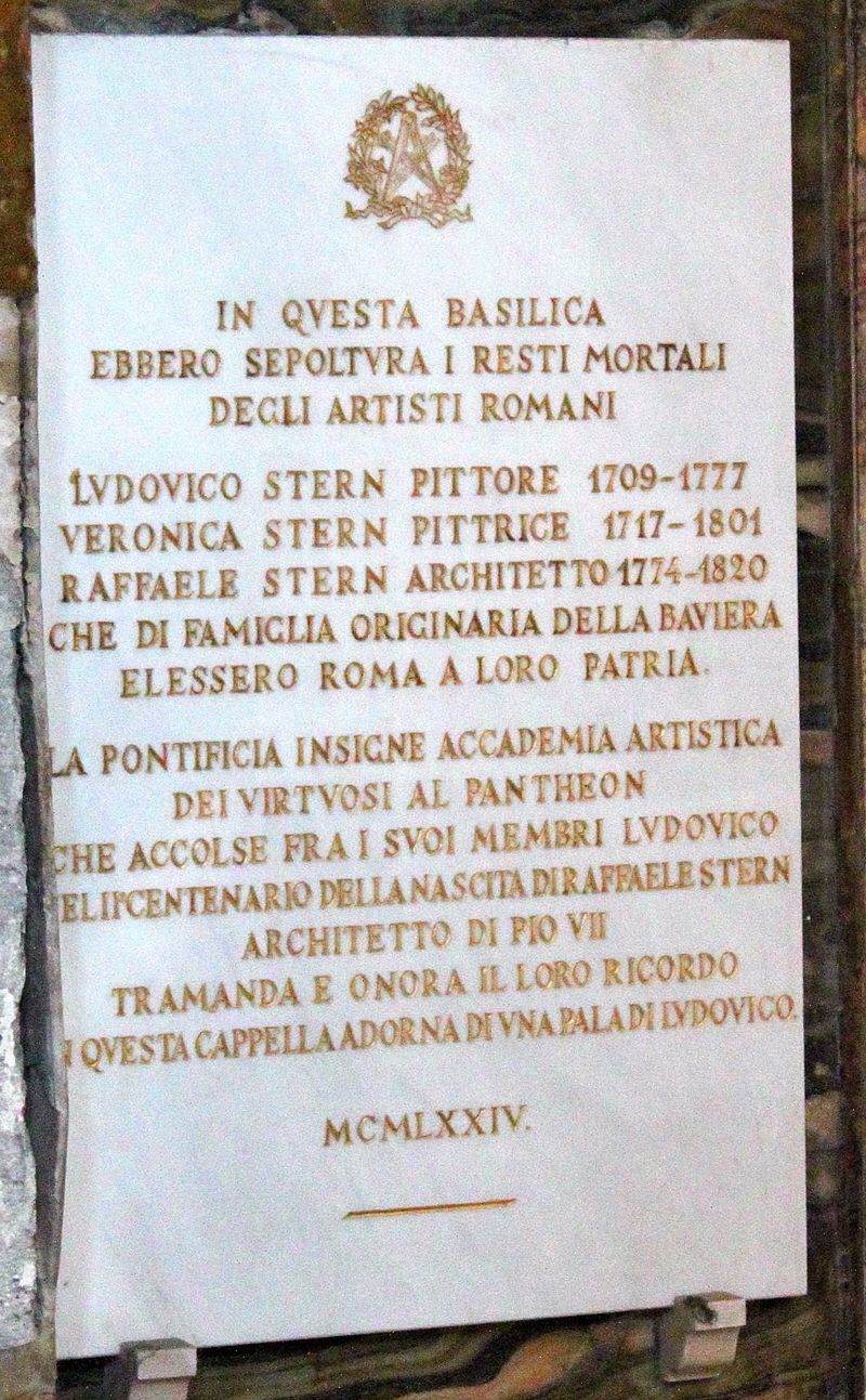 Piazza_di_S_Lorenzo_in_Lucina-Chiesa_omonima-Lapide_Artisti_Stern-1974