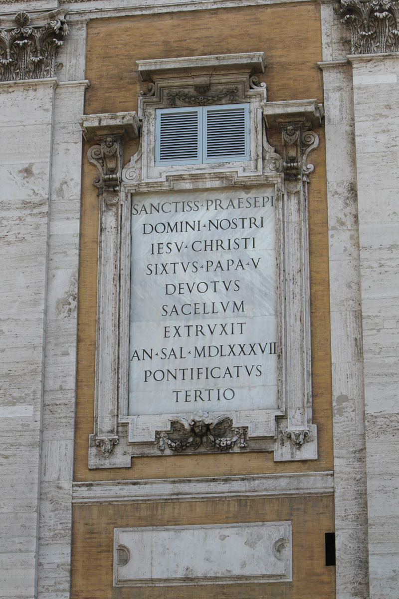 Piazza di S Maria Maggiore - Lapide Sisto V - 1587_01