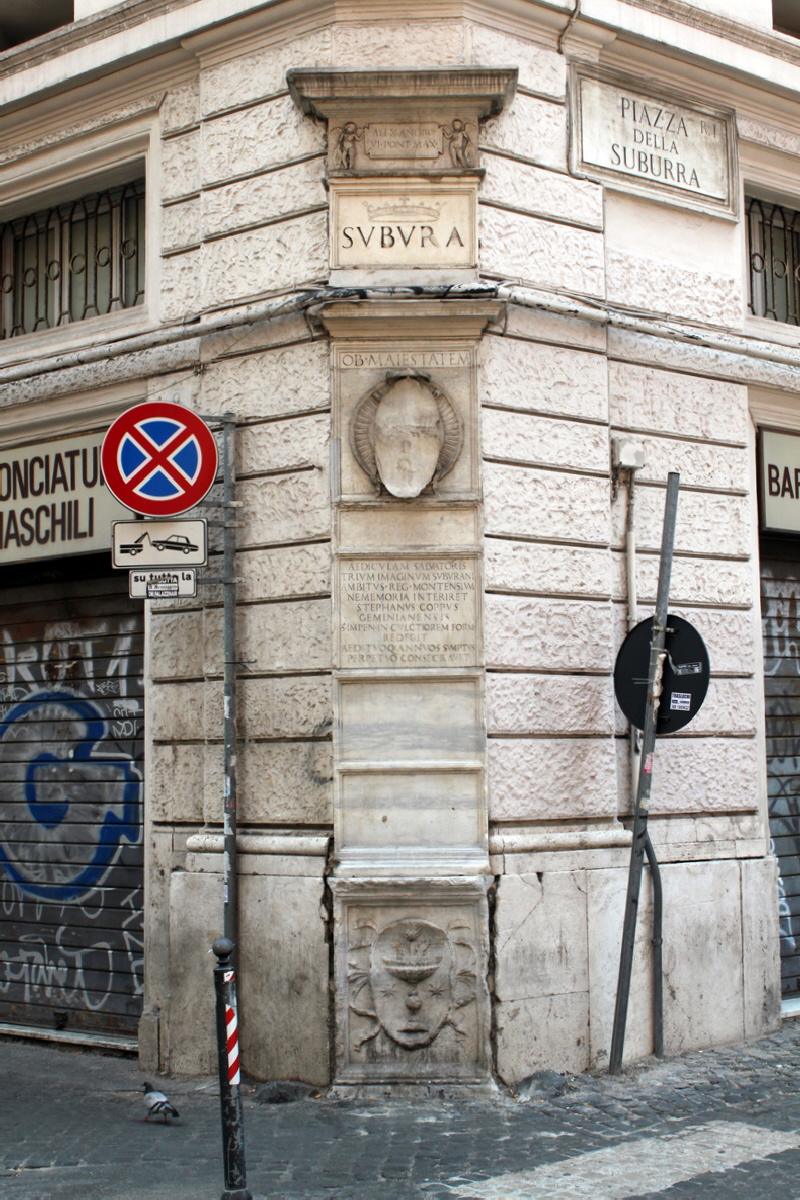 Piazza della Suburra - Lapide Alessandro VI