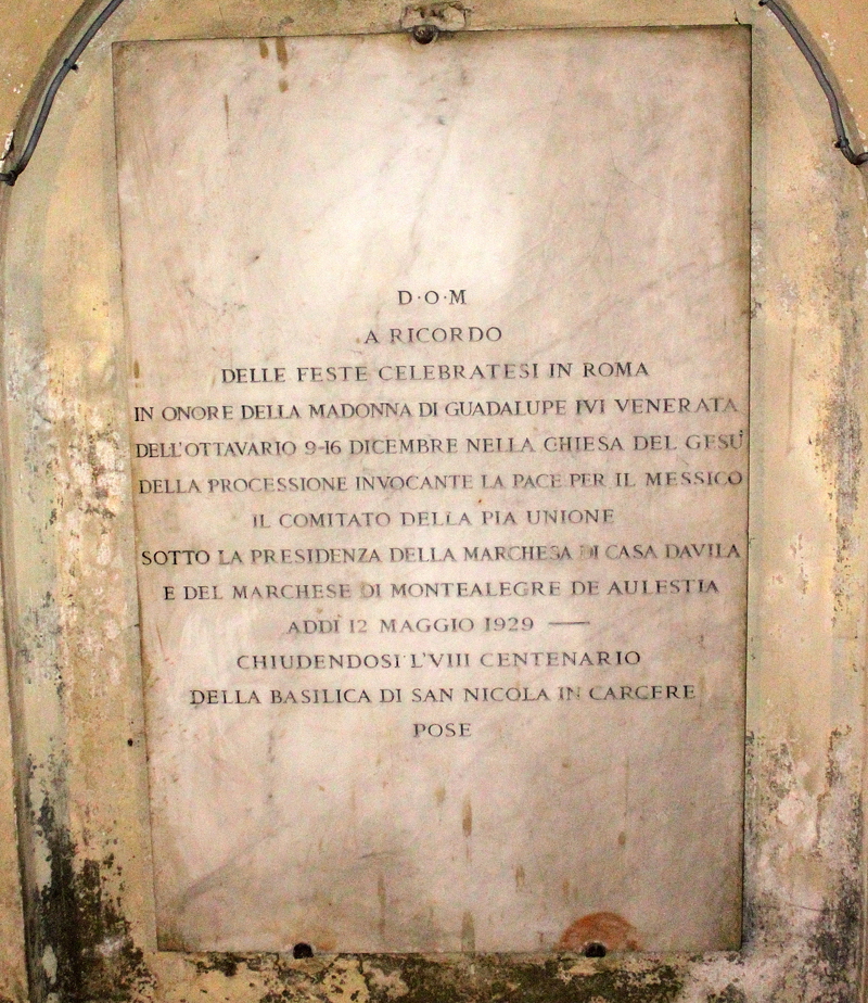 Via_del_Teatro_Marcello-Chiesa_di_S_Nicola_in_Carcere-Lapide_Madonna_Guadalupe-1929