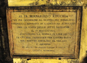 Via_del_Teatro_Marcello-Chiesa_di_S_Nicola_in_Carcere-Lapide di_Frate_Bernardino_Recchia-1872 