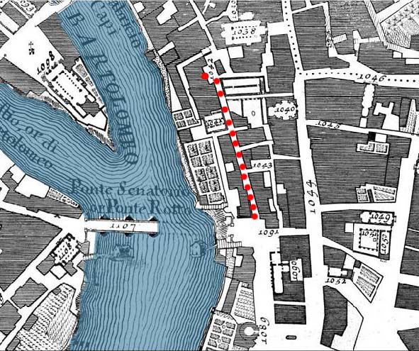 Via di Porta Leone - Strada e Arco di Porta Leone - Nolli 1748