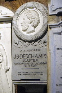 Piazza_di_S_Luigi_dei_Francesi-Chiesa_omonima-Lapide_JB_ Deschamps-1867(49)