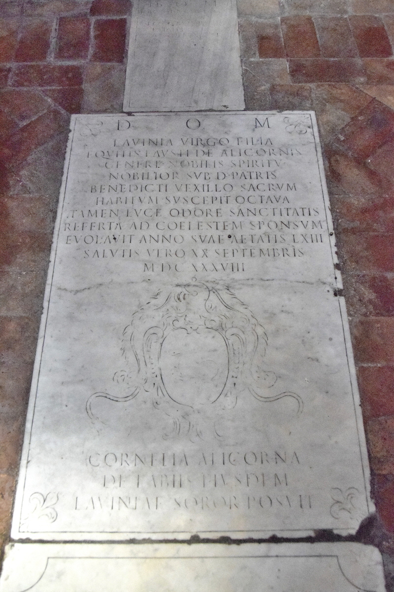 Piazza_in_Piscinula-Chiesa_di_S_Benedetto-Lapide_Lavinia_Virgo-1638